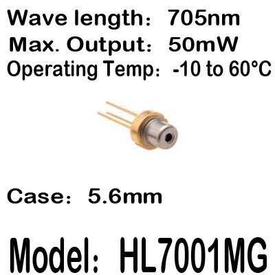 HL7001MG 705nm 50mW 5.6mm Laser diode