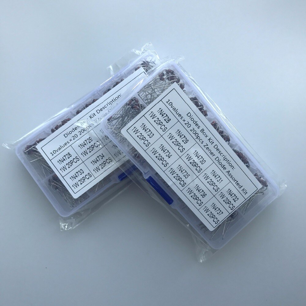 10 Values 200pcs (1N4728~1N4737) 1N4729 1N4730 1N4731 1N4732 1N4733 1N4734 1N4735 1N4736 Zener Diode Assortment Electronic Kit - Image 5