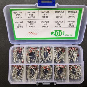 10 Values Zener Diode kit 1n4738~1n4748 1W 1n/4739a/4740a/4741a/4742a/4743a/4744a/4745a/4746a 8.2/9.1/10/11/12/13/15/16/18/22/v
