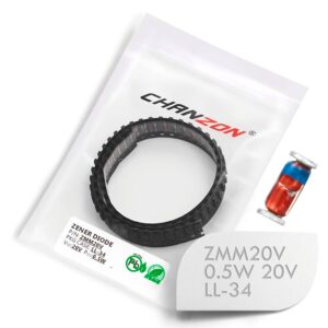 (100 Pcs) SMD Zener Diode 0.5W 20V ZMM20V ZMM20 LL-34 (SOD-80 MiniMELF / 1206) 0.5 Watt 20 Volt ZMM 20V