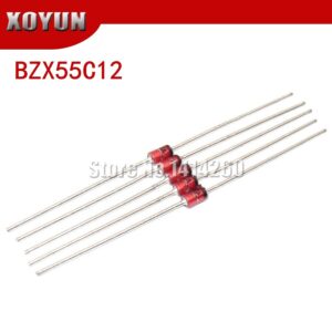 100pcs/lot 0.5W 12V BZX55C12 1/2W DO-35 Zener Diode
