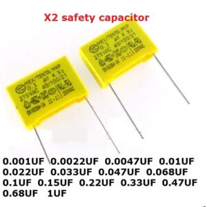 10PC X2 safety capacitor 275VAC 0.1uf 0.001uf 0.0022uf 0.0047uf 0.01uf 0.033uf 0.022uf 0.047uf 0.068uf 0.1uf 0.15uf 1uf 0.68UF
