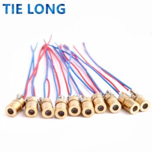 10PCS 5V 650nm 5mW Adjustable Laser Dot Diode Module Red Sight Copper Head Mini Laser Pointer