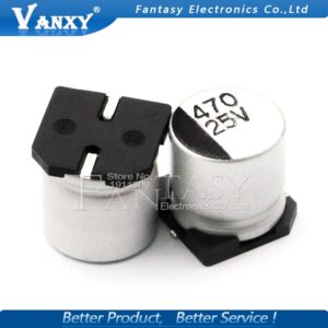 10PCS Electrolytic capacitor 25V470UF 10*10.5mm SMD aluminum electrolytic capacitor 470uf 25v