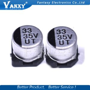 10PCS Electrolytic capacitor 35V33UF 6.3*5.4mm SMD aluminum electrolytic capacitor 33uf 35v