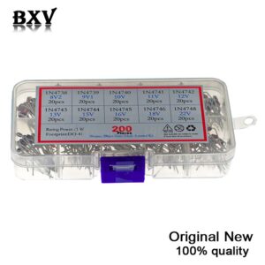 10Values*20PCS Zener Diode Assortment DNIGEF Diy Kit Electronic Set Pack 3.3V 3.6V 3.9V 4.3V 4.7V 5.1V 5.6V 6.2V 6.8V 7.5V