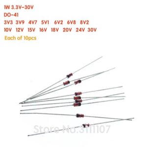 150PCS/LOT 1W 3.3V-30V DO-41 Zener diode kit component diy kit Stabilization 15 values*10 pcs=150pcs 100%New