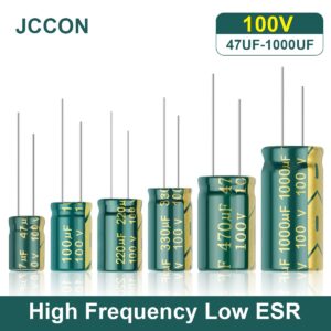 20-100Pcs JCCON Aluminum Electrolytic Capacitor High Frequency Low ESR 100V 47UF 100UF 220UF 330UF 470UF 1000UF