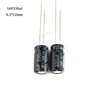 20 pcs/lot 330 uF 330mf 16 V Aluminum electrolytic capacitors 6.3mm X 12 mm pengiriman gratis