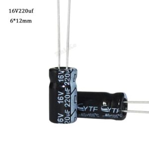 20PCS 220UF 16V 16V 220UF Aluminum Electrolytic Capacitor 16 V / 220 UF Size 6*12MM Electrolytic Capacitor