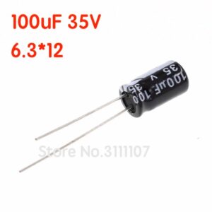 20PCS/LOT 100uF 35V 6.3*12 Aluminum electrolytic capacitor Electrolytic Capacitor 35v 100uf