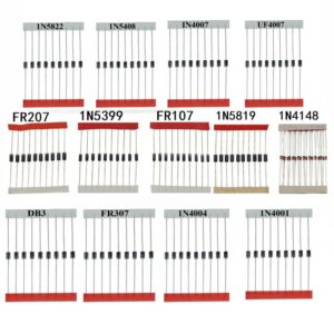 22 values 255 pcs / 8 values 100 pcs Fast Switching Schottky Diode Assorted Kit 1N4001 1N4004 1N4007 1N5408 1N5822 FR207 1N414