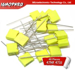 40PCS Correction capacitor 47NF 473J 100V 5mm Polypropylene Safety Plastic Film Capacitor New original
