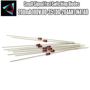 50 Pcs 1N4148 Small Signal Fast Switching Diodes Axial 200mA 100V DO-35 (DO-204AH) IN4148 1N IN 4148 50 Volt