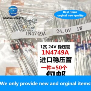 50PCS 100% New original Imported 1N4749A Zener diode 24V 1W 1W Japan straight plug 24V regulator tube IN4749
