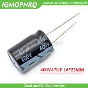5PCS 400V47UF 16*22mm 47UF 400V 16*22 Aluminum electrolytic capacitor
