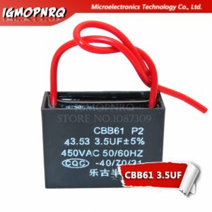 5pcs CBB61 3.5uf starting capacitance AC Fan Capacitor igmopnrq 450V CBB Motor Run Capacitor