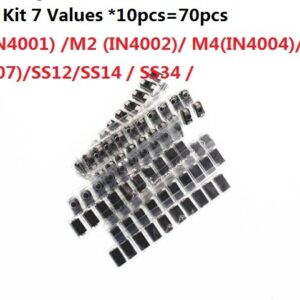 7 Values *10pcs=70pcs SMD diode Kit package SS12/SS14 / SS34 / M1 (IN4001) /M2 (IN4002)/ M4(IN4004)/ M7 (IN4007)/Set SMA