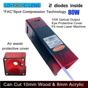 80W Laser Modul Head 445nm TTL PWM 40W Engraving Metal Cutting Wood Machine Tool Compressed Spot Technology