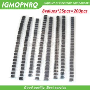 8values 200pcs M1 M4 M7 SS14 SS16 SS24 SS34 RS1M Electronic Components Package Diode Assorted Kit 1N4001 1N4007 1N5819 DO-214AC