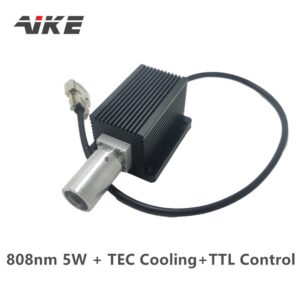 AIKE High Power 5W 5000mW 808nm Laser Dot Module TTL/Analog 0-30KHZ TEC Cooling 85-265V