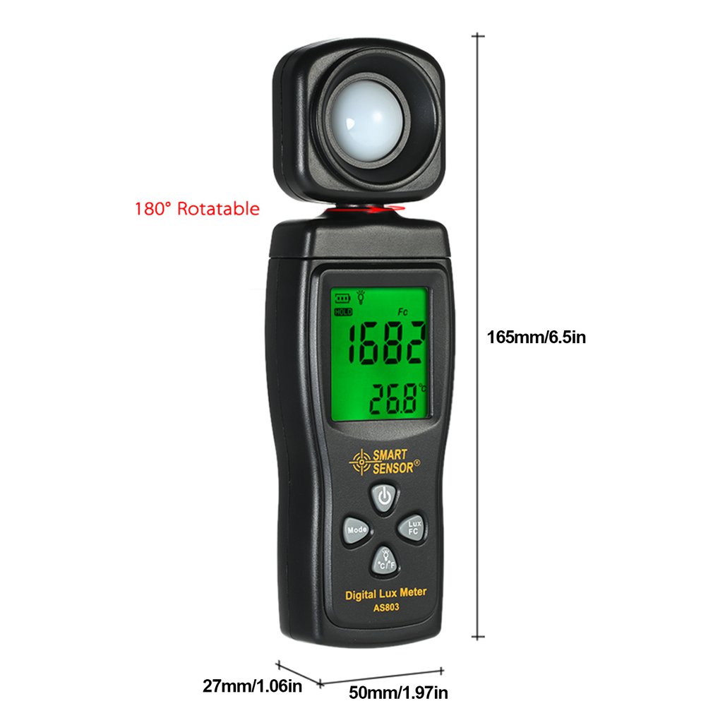 AS803 Smart Digital Light Meter Luminosity Checker Light Meter 1-200000 Lux Tools Photometer Spectrometer Actinometer - Image 6