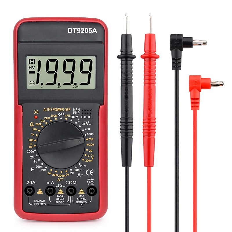 DT9205A Professional Digital Multimeter Tester Manual Range Voltage Current Meter Handheld Automotive Multimeter for Beginner - Image 3