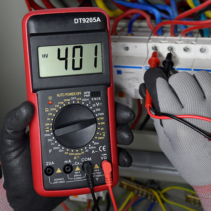 DT9205A Professional Digital Multimeter Tester Manual Range Voltage Current Meter Handheld Automotive Multimeter for Beginner