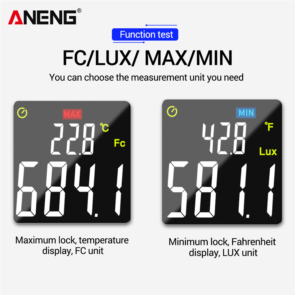 Digital Lux Meter 0-20,0000 Lux Illuminance LCD Display Handheld Illuminometer Light Meter Photometer Spectrum Analyzer Tester - Image 5