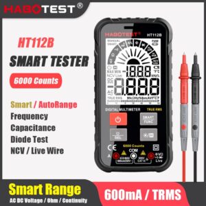 Digital Smart Multimeter Professional T-RMS Auto Range 600V Voltmeter AC DC Ammeter Ohm Hz Capacitance Automotive DDM Multimetro