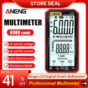 ET8134 Professional Digital Smart Multimeter AC DC Voltage Current Resistance Capacitance Tester Multitester True-RMS NCV Tester