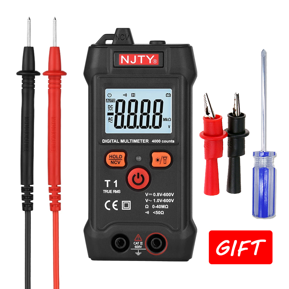 Electric Multimeter T1 Pocket Smart Mini Multimeter Digital Automotive Tester TrueRMS NCV 600VAC DC Voltage Tester Portable - Image 2