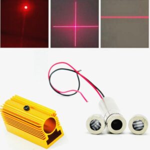 Focusable 650nm 200mW Red Laser Diode Module Dot Line Cross Shape 12x40mm with 20x27x50mm Heatsink
