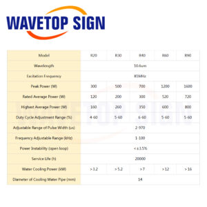 RECI R20 R30 R40 120-300W Co2 RF Laser Source for Co2 RF Laser Tube CO2 Laser Module Non-metal Marking Plastic and Wood Marking