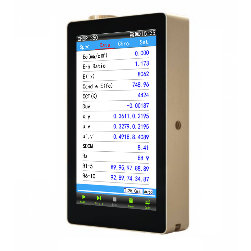Handheld Spectrometer Luminaires Tester CCT CRI Lux Meter Hopoocolor OHSP350C - Image 3