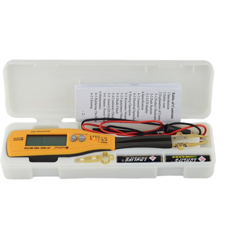 HoldPeak SMD Multimeter HP-990B Auto Range Resistance Capacitance Smart Diode(RCD) LED Zener Continuity Battery Tester Meter - Image 6