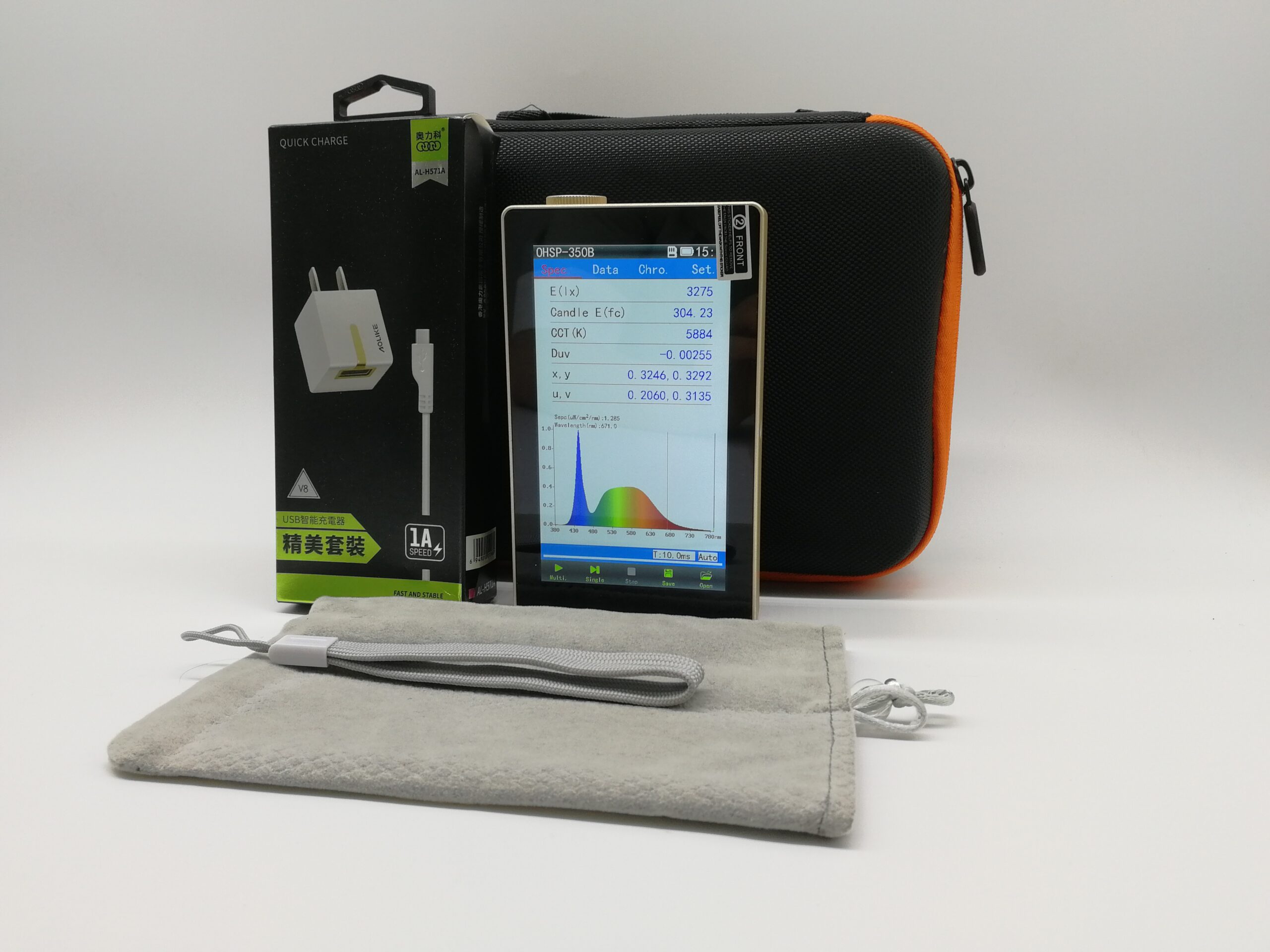 Hot Handheld spectral illuminance analyzer blue light tester spectrometer red and blue ray irradiance meter - Image 3