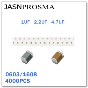JASNPROSMA 4000PCS 0603 1608 X5R RoHS 6.3V 10V 16V 25V 50V 10% 1UF 2.2UF 4.7UF SMD High quality Capacitor K 105 225 475 105K