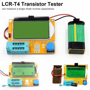 LCD Digital Tester Transistor Meter ESR Meter For MOSFET/JFET/PNP/NPN L/C/R LCR-T4 9V Backlight Diode Triode Capacitance