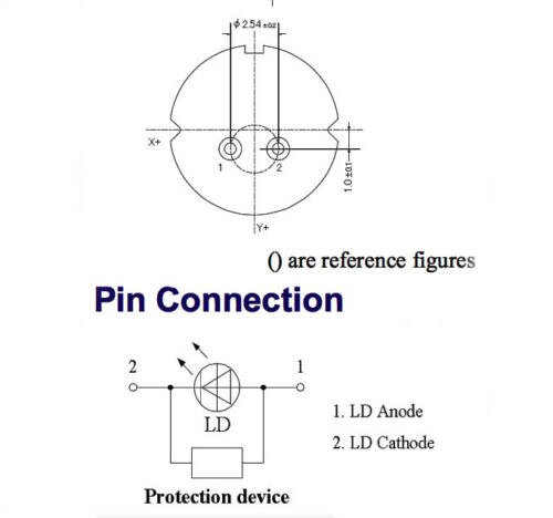 NICHIA NUBM05 φ9mm Blue 455nm 450nm 3.5W Laser Diode LD for Cutting (Tin-pin) - Image 6
