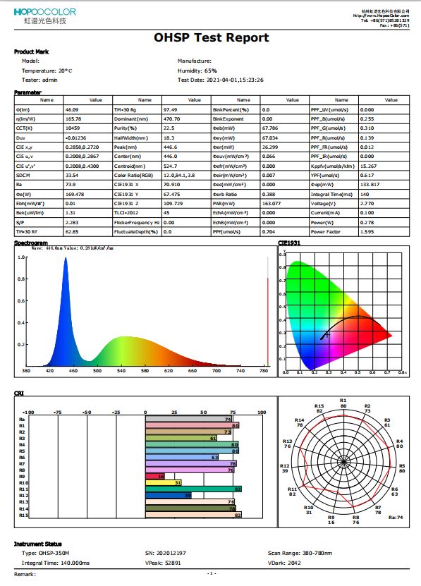 OHSP350M Lumen Spectrometer Integrating Sphere System Luminous Flux - Image 6