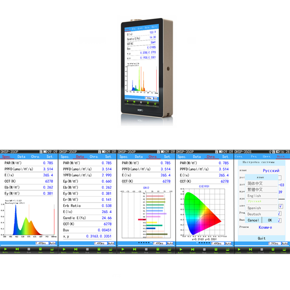 OHSP350P PAR PPFD CRI Spectrometer Meter - Image 4