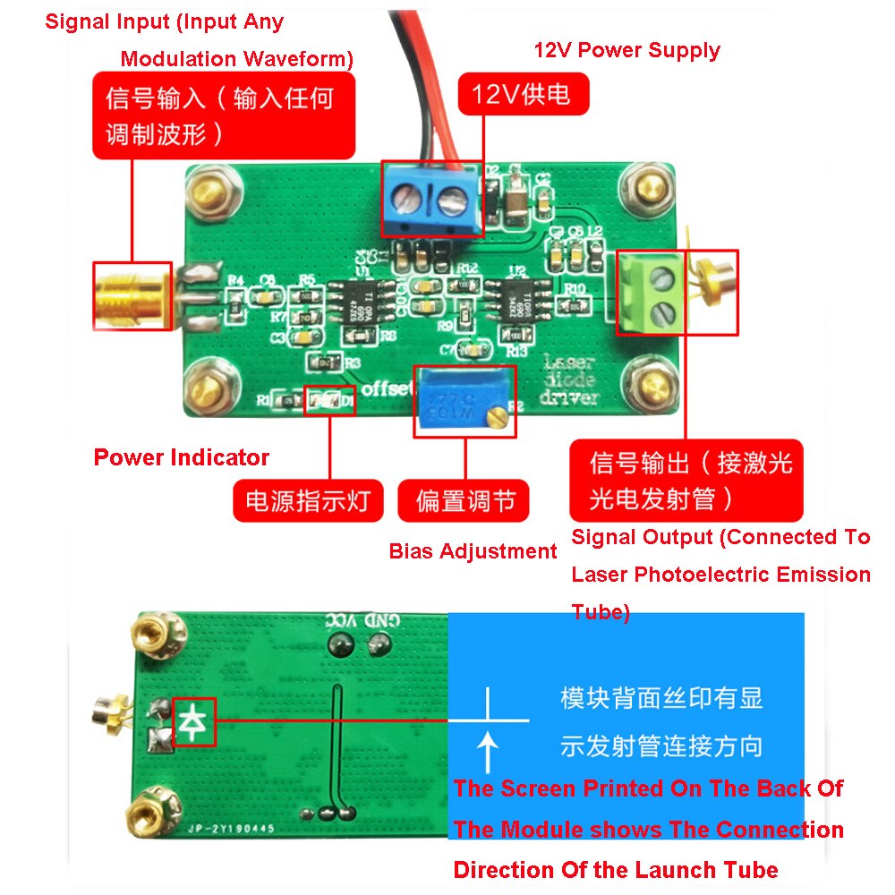 Optical Fiber Laser Emission Module Photodiode Drive Circuit Board Electrical Signal Transmission Optical Signal Conversion - Image 3