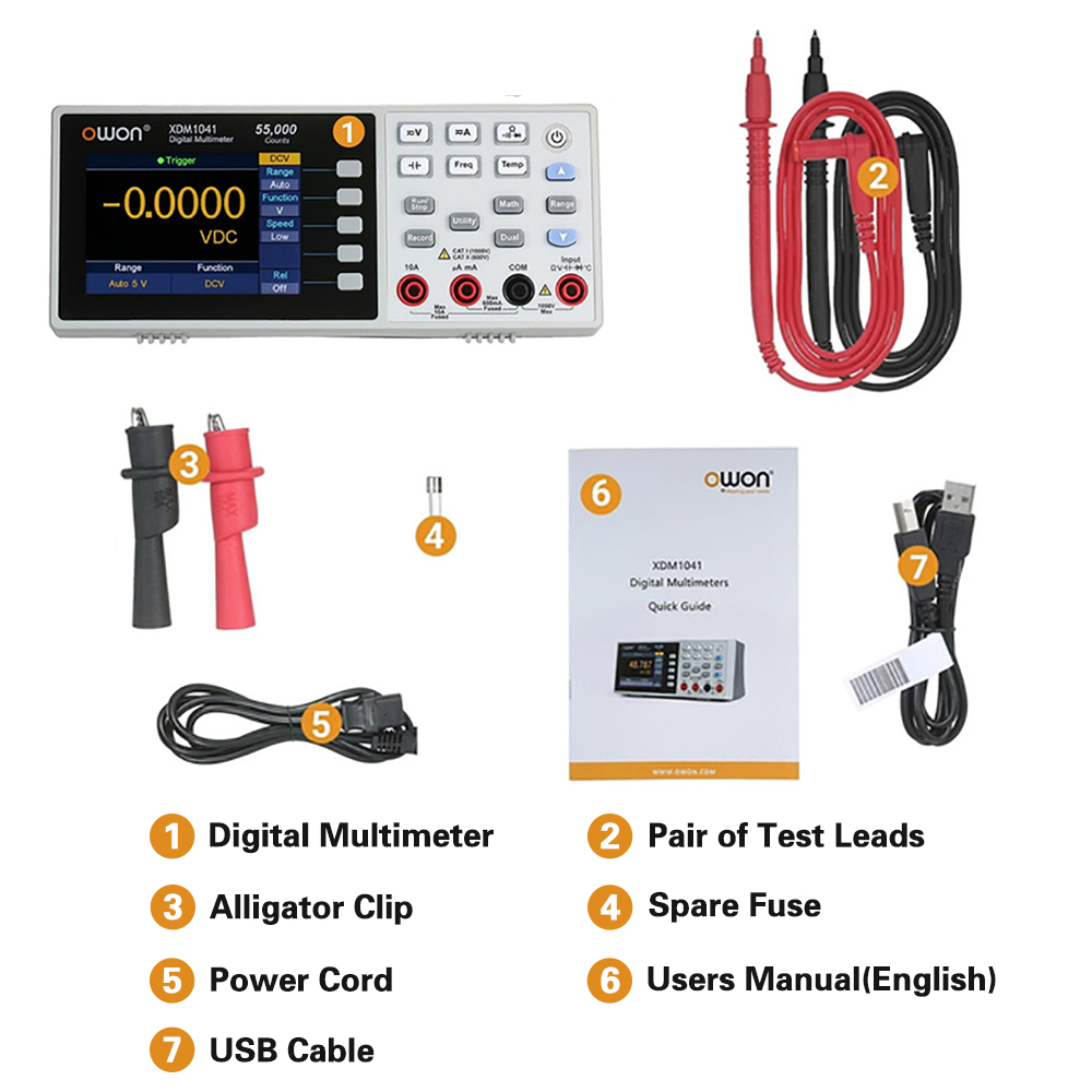 Owon XDM1041 Digital Multimeter 55000 Counts High Accuracy Desktop Multimeters DC/AC Tester True RMS USB Multimeter - Image 6