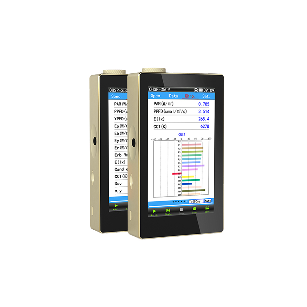 PAR Meter (mW/cm2) PPFD Meter (Umol/m2/s) Plant Lighting Analyzer OHSP350P Led Spectrometer Grow Light Tester