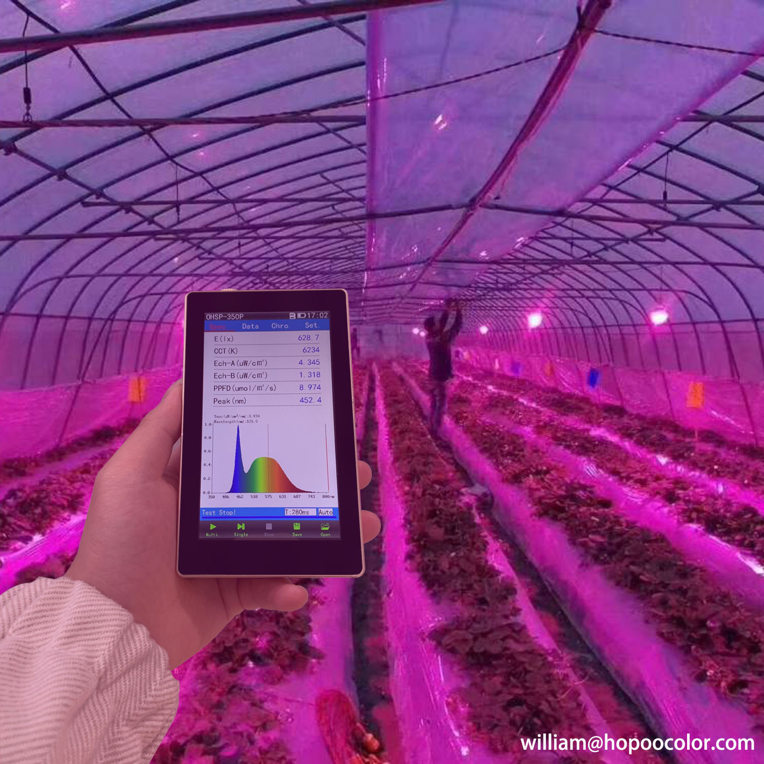 PPFD and PAR meter 350-800nm OHSP350P handheld spectrometer grow light spectrometer plant spectrometer LED light spectrometer - Image 3