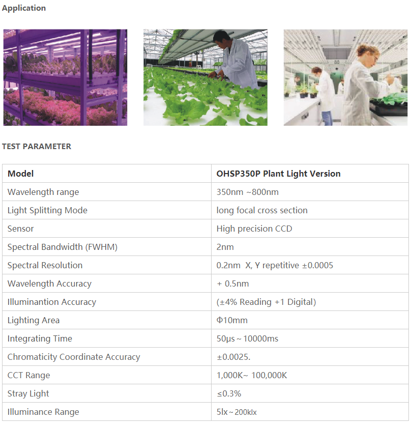 Portable PAR PPFD Light Spectrometer OHSP350P HOPOOCOLOR with Waterproof Sensor - Image 5