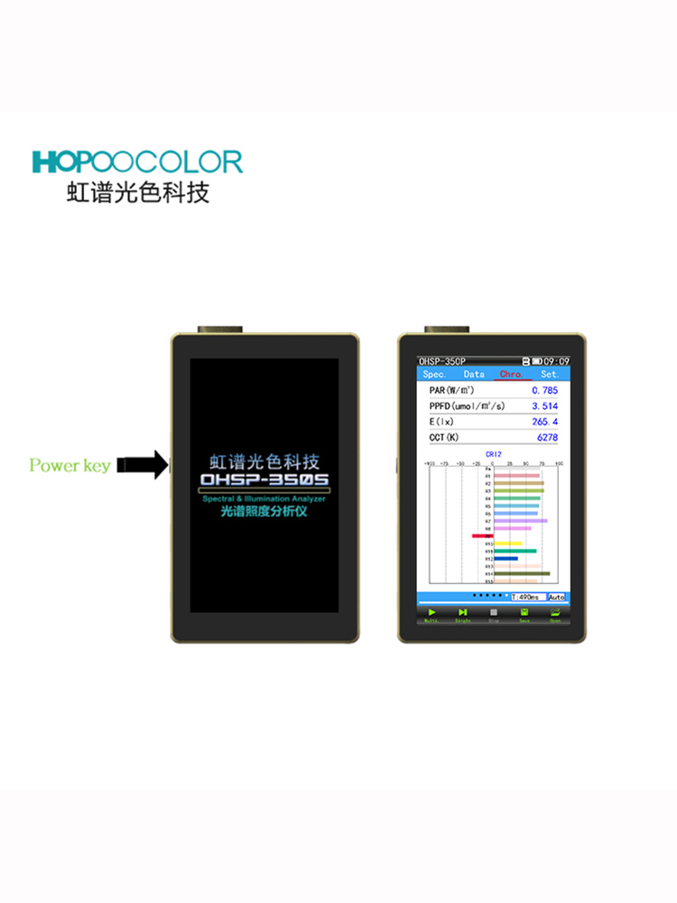 Portable Spectrometer OHSP350P Hopoocolor Par Ppfd Meter Cct Cri Lux for Greenhouse - Image 3