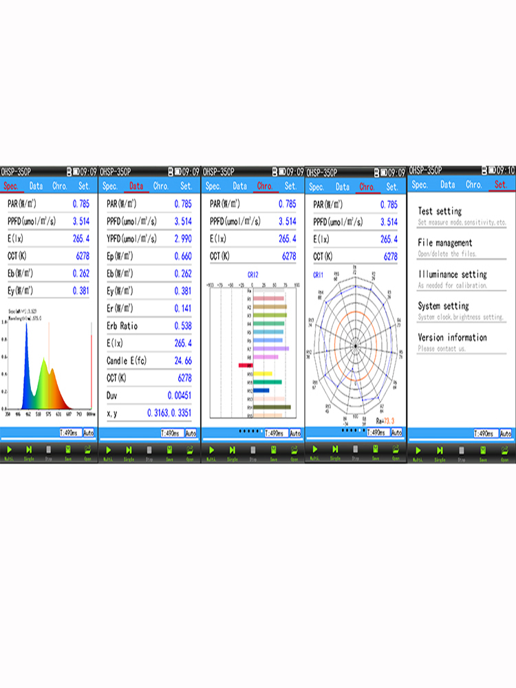 Portable Spectrometer OHSP350P Hopoocolor Par Ppfd Meter Cct Cri Lux for Greenhouse - Image 5