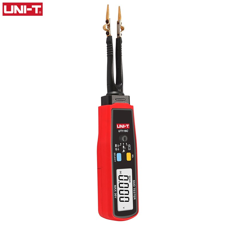 UNI-T UT116C SMD Tester 36V Voltage Battery Measurement Rotable Tweezer LED Diode Multimeter Resistor Capacitor Tester - Image 2